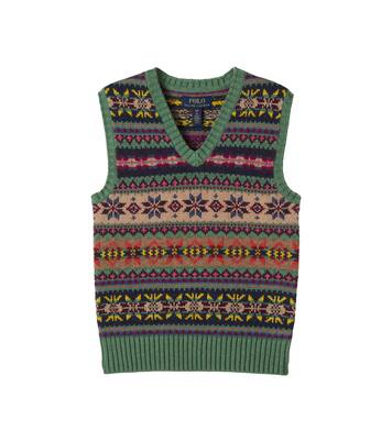 Fair Isle cotton and wool-blend sweater vest | Polo Ralph Lauren Kids