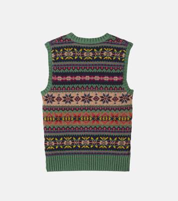Fair Isle cotton and wool-blend sweater vest | Polo Ralph Lauren Kids