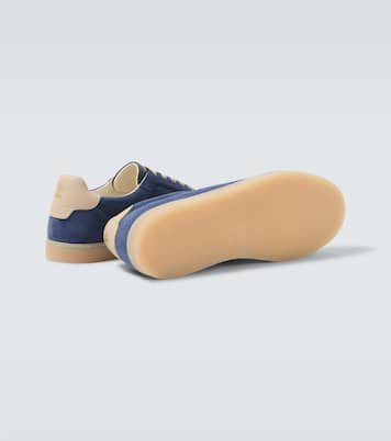 Leather-trimmed suede sneakers | Brunello Cucinelli