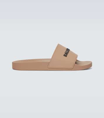 Mules Pool en caoutchouc à logo | Balenciaga