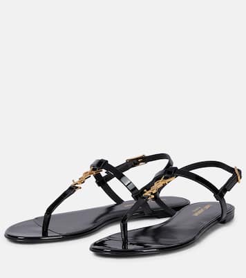 Cassandra patent leather thong sandals | Saint Laurent