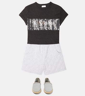 Quilted cotton shorts | Brunello Cucinelli Kids