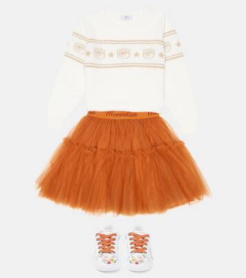 x Chiara Ferragni intarsia sweater | Monnalisa