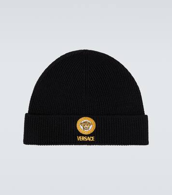 Medusa embroidered wool beanie | Versace
