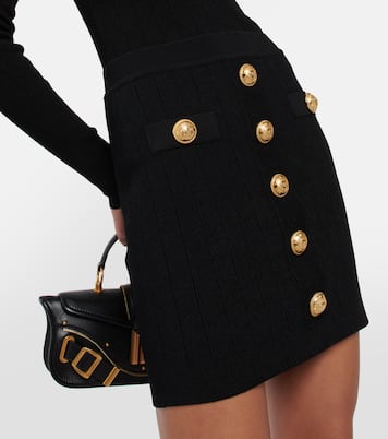 High-Rise-Minirock aus Strick | Balmain