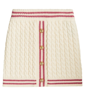 Gonna in maglia a trecce di lana vergine | Balmain Kids