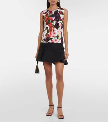 Top en coton mélangé à fleurs | Oscar de la Renta