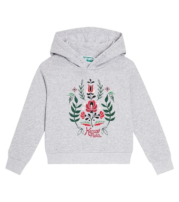 Embroidered cotton jersey hoodie | Kenzo Kids