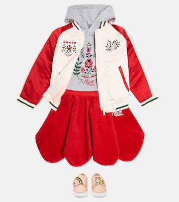 Embroidered cotton jersey hoodie | Kenzo Kids
