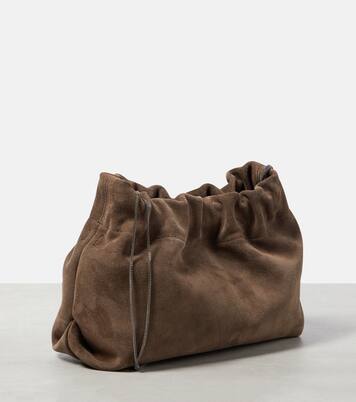 Suede shoulder bag | Brunello Cucinelli