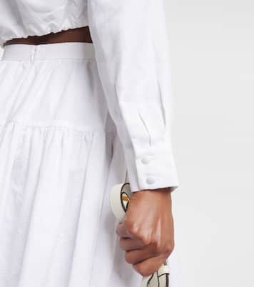 Knot-detail linen blend crop top | Adriana Degreas
