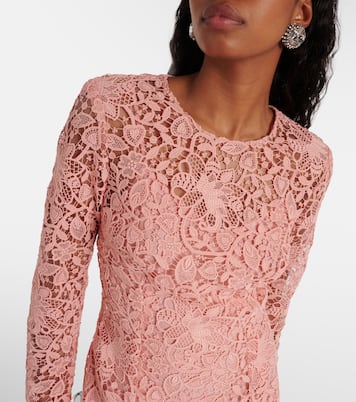 فستان ميدي من الدانتيل | Carolina Herrera