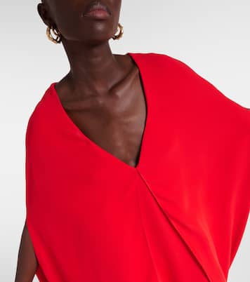 Caped silk gown | Valentino