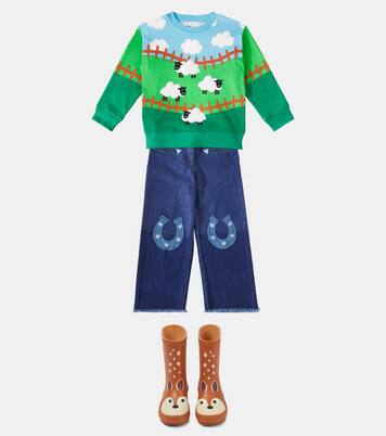 Printed cotton fleece sweatshirt | Stella McCartney Kids
