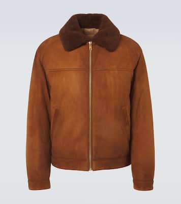 Shearling-trimmed suede jacket | Prada