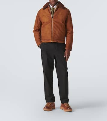 Shearling-trimmed suede jacket | Prada