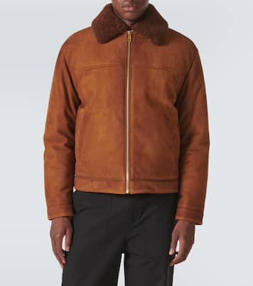 Shearling-trimmed suede jacket | Prada