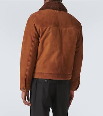 Shearling-trimmed suede jacket | Prada