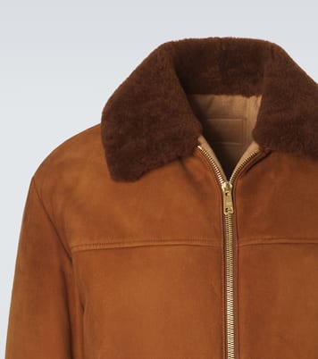 Shearling-trimmed suede jacket | Prada