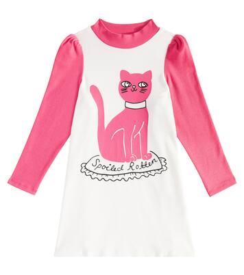 Robe Cat imprimée en coton mélangé | Mini Rodini