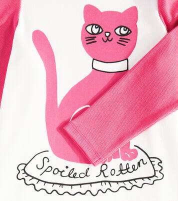 Robe Cat imprimée en coton mélangé | Mini Rodini