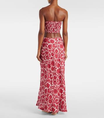 Bedruckter Maxirock Antibes aus Leinen | Faithfull