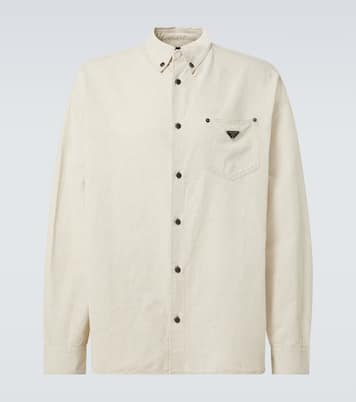 Camicia in chambray di cotone e lino | Prada