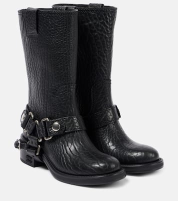 Leather biker boots | Miu Miu