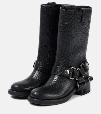 Leather biker boots | Miu Miu