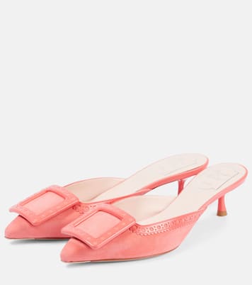 Mules Viv’ In The City en daim | Roger Vivier