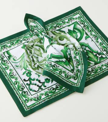 Majolica linen placemat and napkin set | Dolce&Gabbana Casa