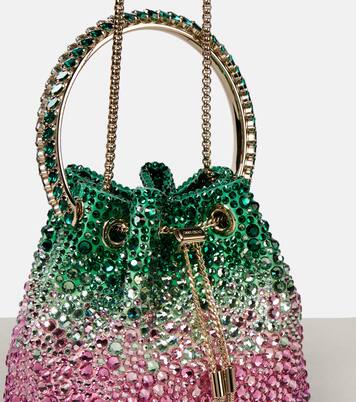 Bon Bon Small embellished bucket bag | Jimmy Choo