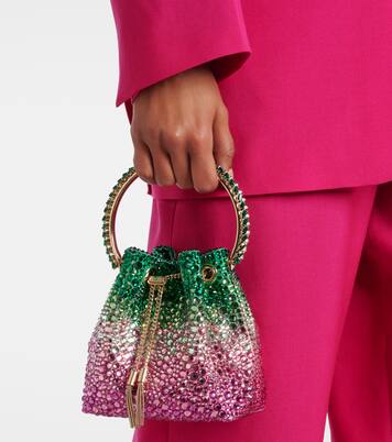 Bon Bon Small embellished bucket bag | Jimmy Choo