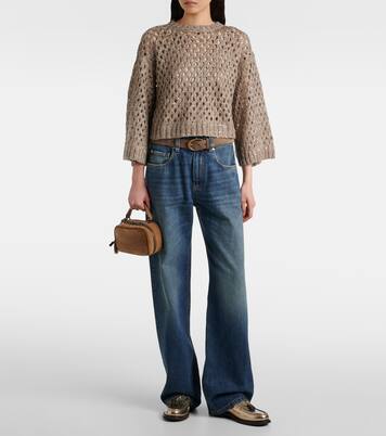 Pull en soie et lin mélangés | Brunello Cucinelli