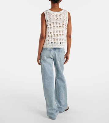 Open-knit jute and cotton-blend top | Brunello Cucinelli