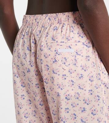 Batiste floral cotton wide-leg pants | Prada