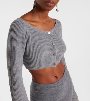 Cropped ribbed-knit wool cardigan | Blumarine