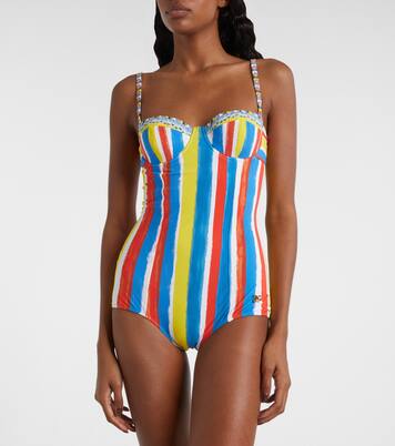 Cutout striped swimsuit | Dolce&Gabbana
