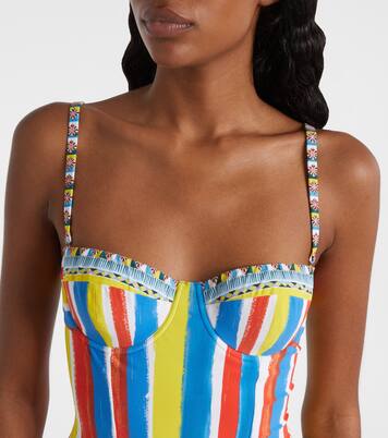 Cutout striped swimsuit | Dolce&Gabbana