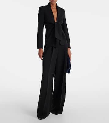 Weite High-Rise-Hose Laccato aus Cady | Max Mara