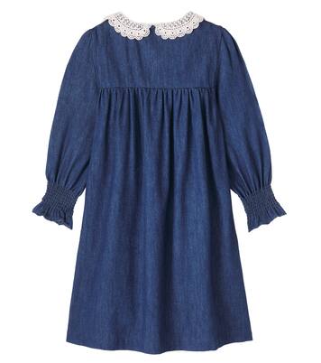 Loredana shirred denim dress | C'era Una Volta