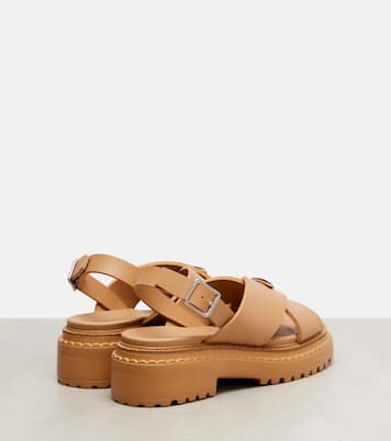 Logo rubber platform sandals | Prada