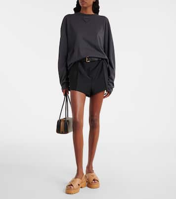 Logo rubber platform sandals | Prada