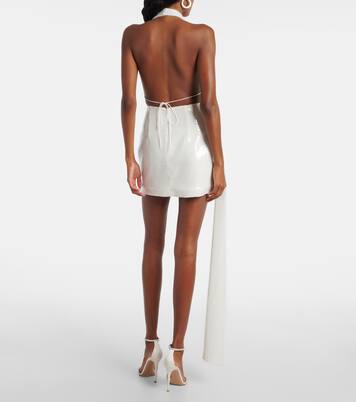 Bridal sequined open-back minidress | Alex Perry