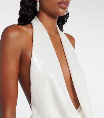 Bridal sequined open-back minidress | Alex Perry