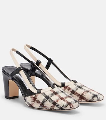 Vestal checked slingback pumps | Manolo Blahnik