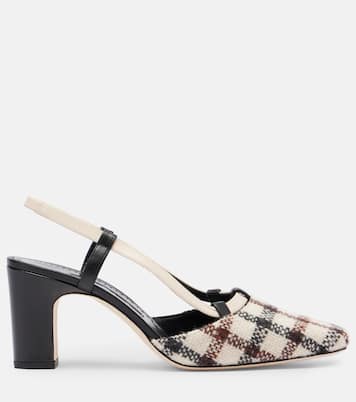 Vestal checked slingback pumps | Manolo Blahnik