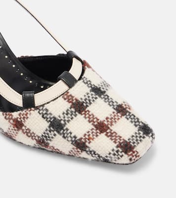 Vestal checked slingback pumps | Manolo Blahnik