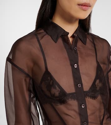 Aida sheer silk organza shirt | Staud