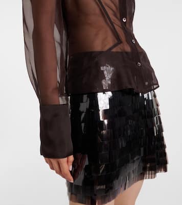 Aida sheer silk organza shirt | Staud